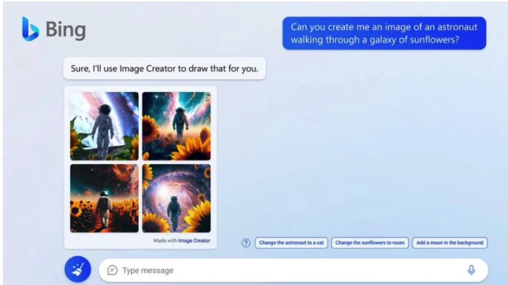Microsoft tích hợp AI vẽ tranh bằng văn bản lên Bing 