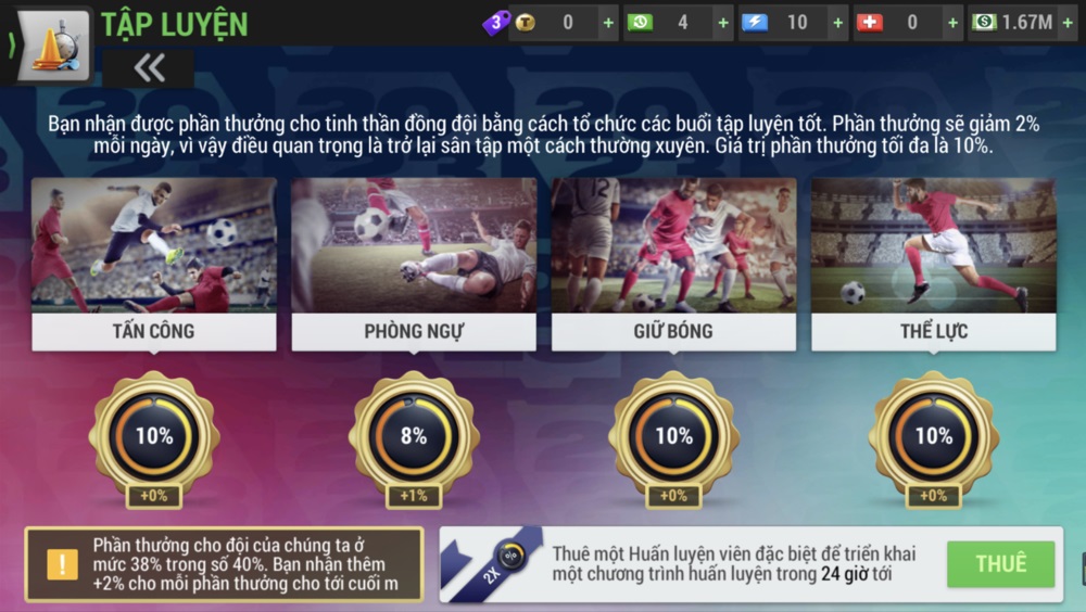 Top Eleven VNG: Các bài Tập Luyện hiệu quả nhất để tối ưu khả năng của cầu thủ 