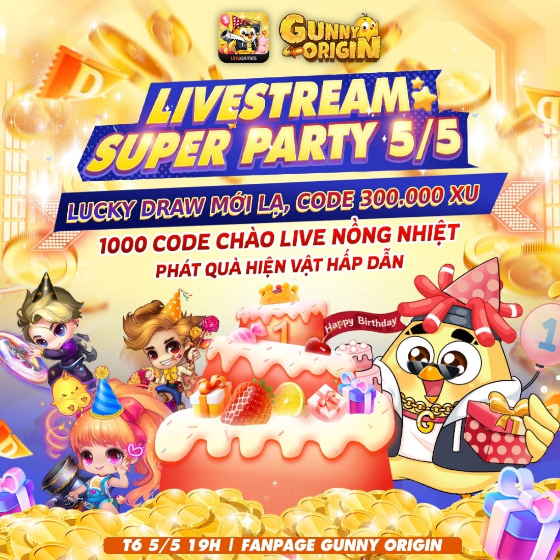 05/05 - Gunny Origin tổ chức livestream hoành tráng, ngập tràn quà tặng miễn phí 