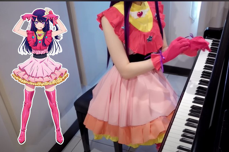 Pan Piano shocked when cosplaying as Ai Hoshino, changing clothes right on his video