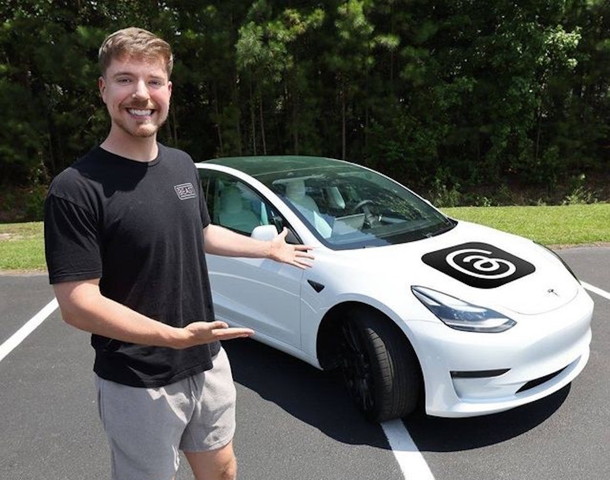 Mừng ngày ra mắt Threads, YouTuber MrBeast "chơi lớn" tặng Tesla cho người hâm mộ 