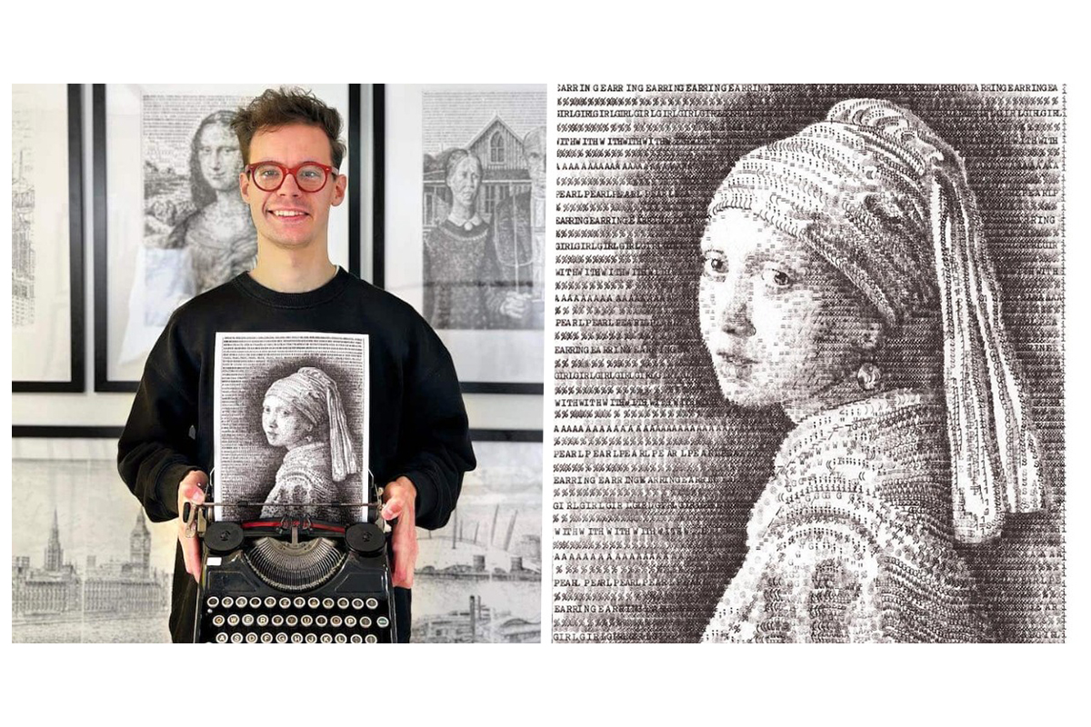 Vẽ tranh bằng máy đánh chữ, nam họa sĩ khiến cộng đồng mạng phải ngạc nhiên