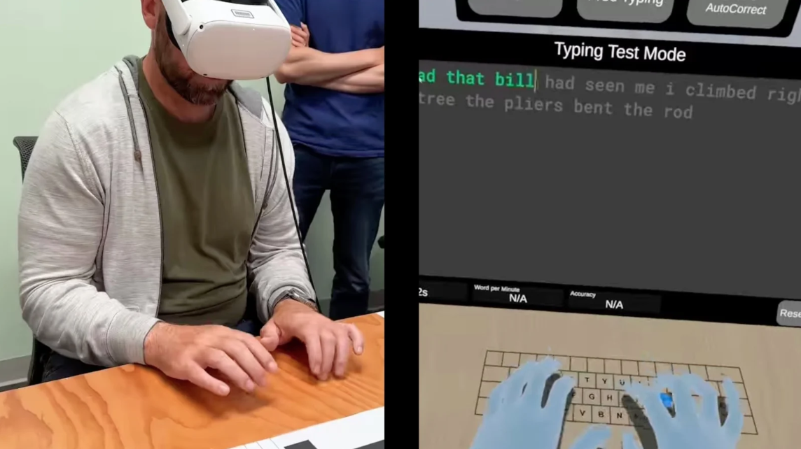 Mark Zuckerberg khoe công nghệ VR mới có thể biến mặt phẳng thành bàn phím 