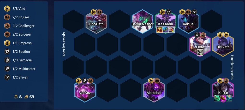 DTCL Mùa 9.5: Hướng dẫn đội hình Hư Không triệu hồi Baron rank Cao Thủ bản 13.22