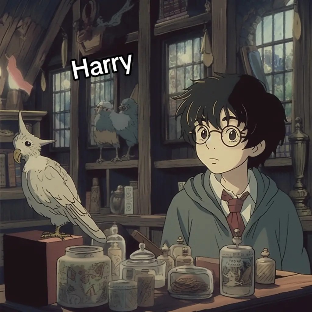 Dàn diễn viên Harry Potter theo phong cách anime của Studios Ghibli