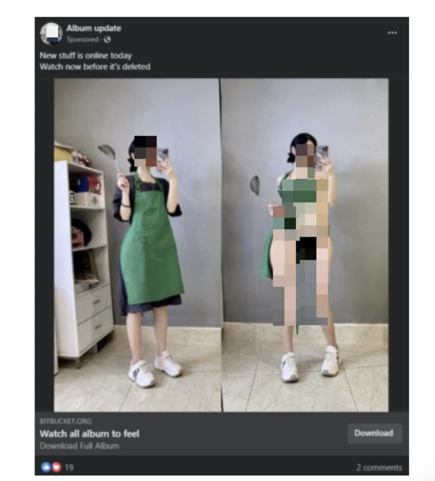 Nguy cơ mất tài khoản Facebook vì click vào các bài quảng cáo chứa hình ảnh "thiếu vải"