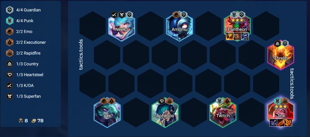 DTCL Mùa 10: Hướng dẫn đội hình Punk Reroll mạnh nhất meta mới nhất bản cập nhật 14.4