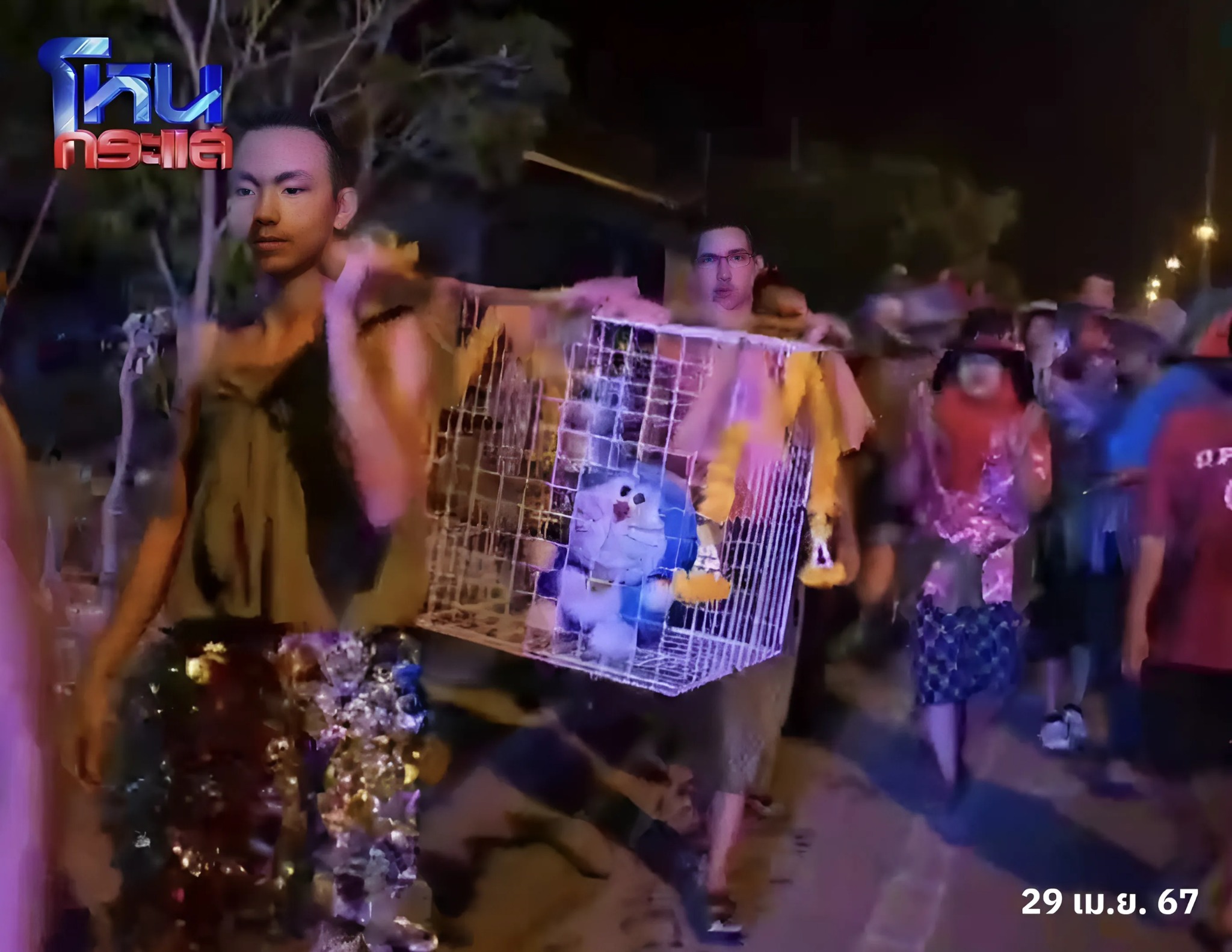 Hạn hán hoành hành, người Thái Lan hiến tế mèo máy Doraemon cầu mưa