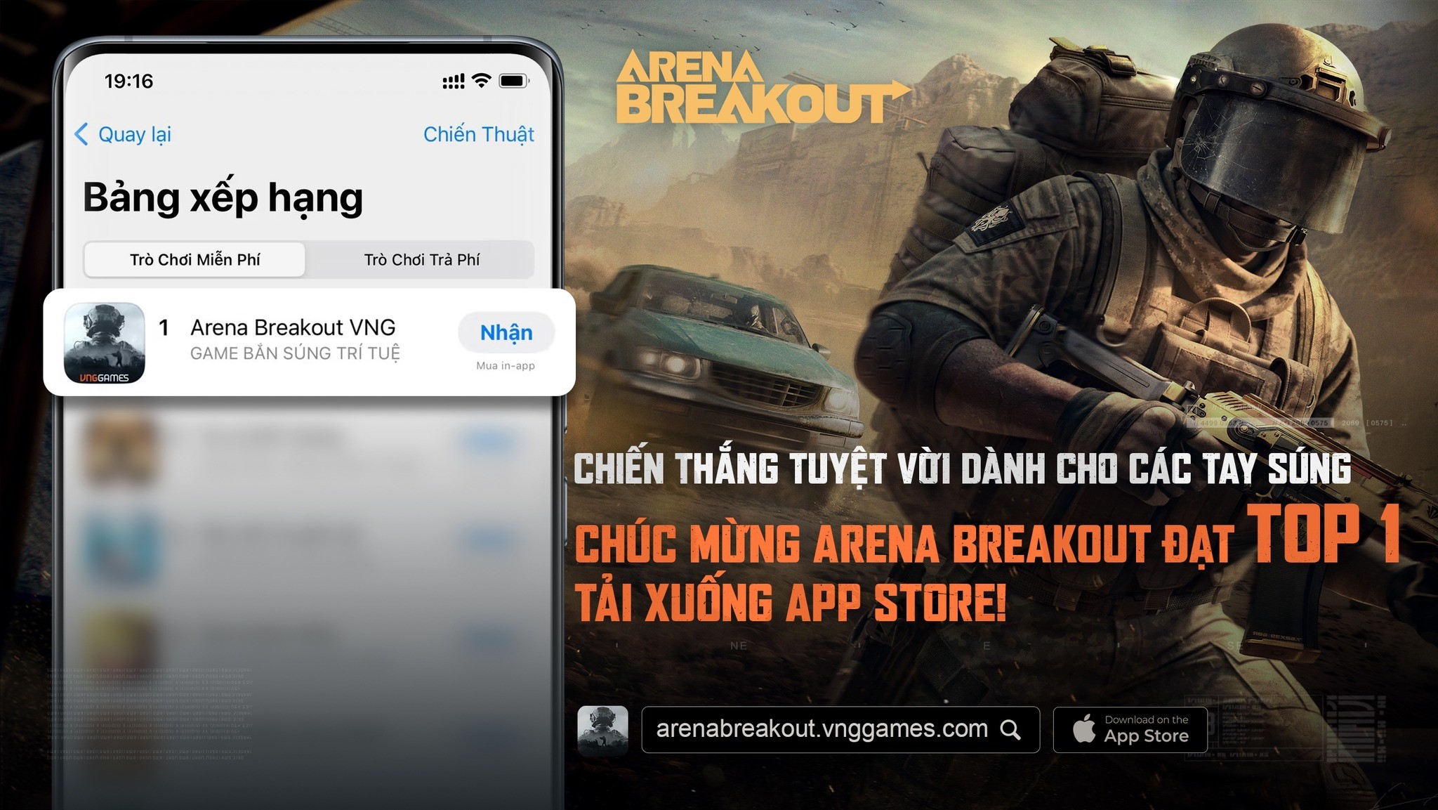 Arena Breakout Chiếm Lĩnh Vị Trí Top 1 Trên App Store Khi Chưa Đầy 24 Giờ Ra Mắt 