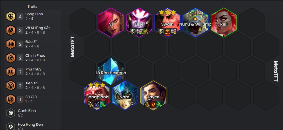 DTCL Mùa 13: Hướng dẫn đội hình Song Hình phối hợp đa hệ tộc mạnh nhất rank Thách Đấu