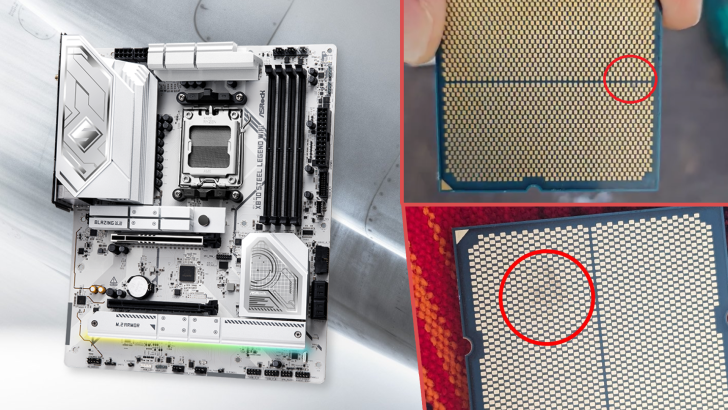 Mainboard ASRock X870 gây lỗi với Ryzen 9 9950X, người dùng phản ánh vết xám bất thường trên chân CPU