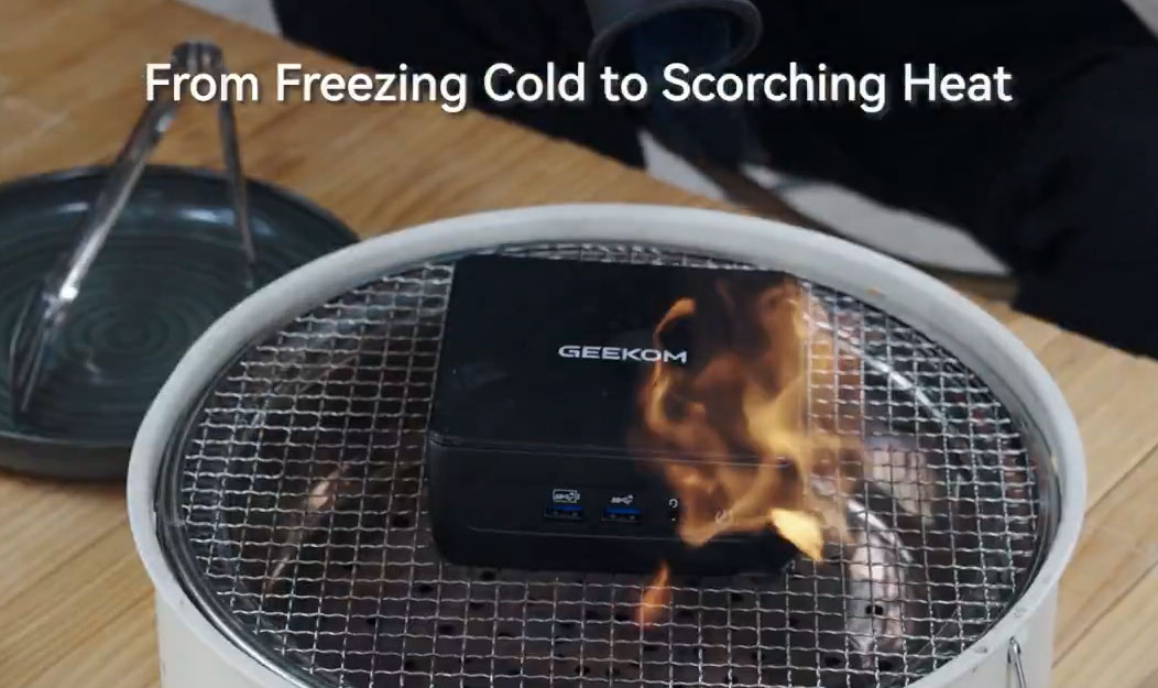 Mini PC Geekom IT15 sống sót sau hàng loạt “tra tấn” cực hạn