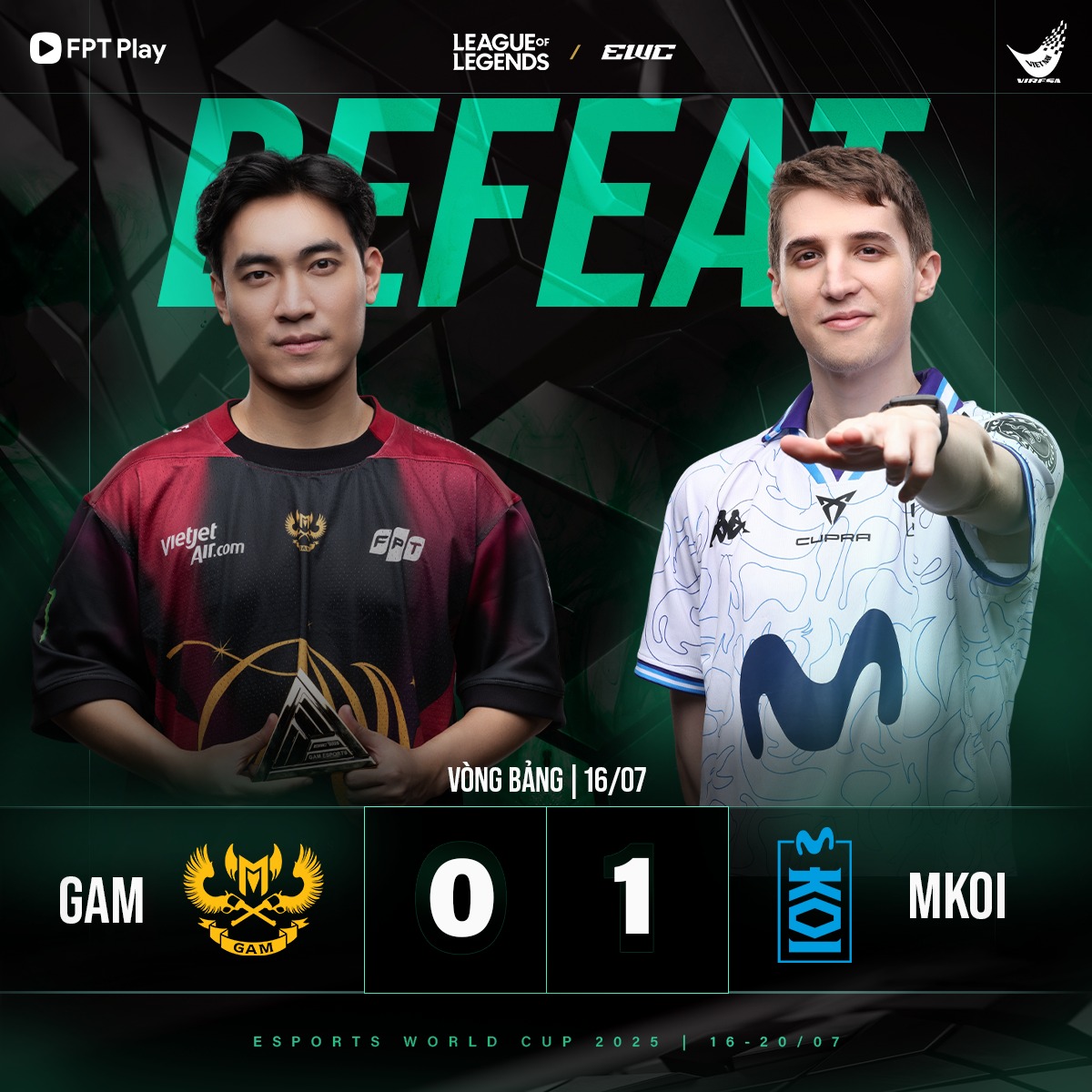 Esports World Cup 2025: GAM Esports Gục Ngã Đáng Tiếc Trước Movistar KOI