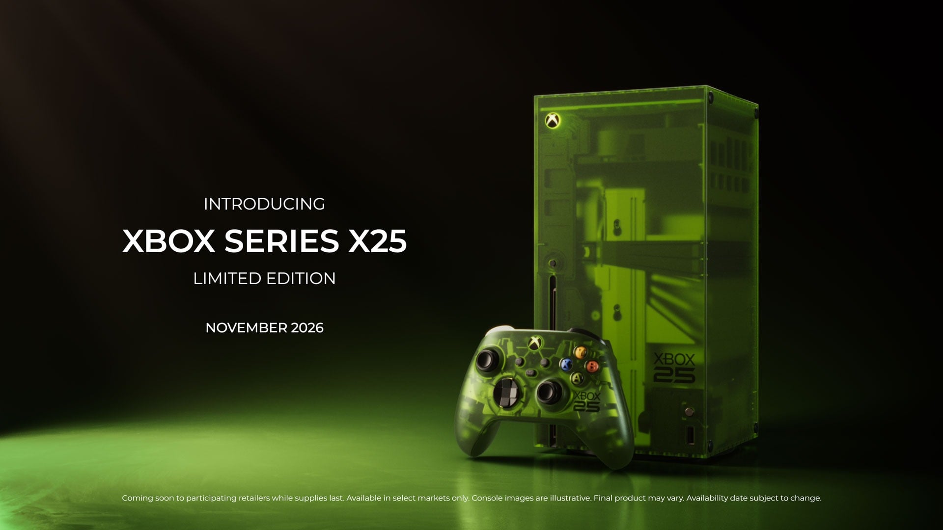 Microsoft ra mắt Xbox Series X phiên bản kỷ niệm 25 năm với thiết kế xanh trong suốt