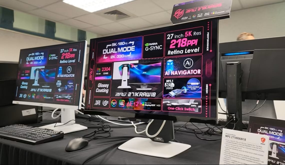 MSI ra mắt màn hình Mini LED 5K hỗ trợ 180Hz và chế độ 2K 330Hz đầu tiên cho game thủ