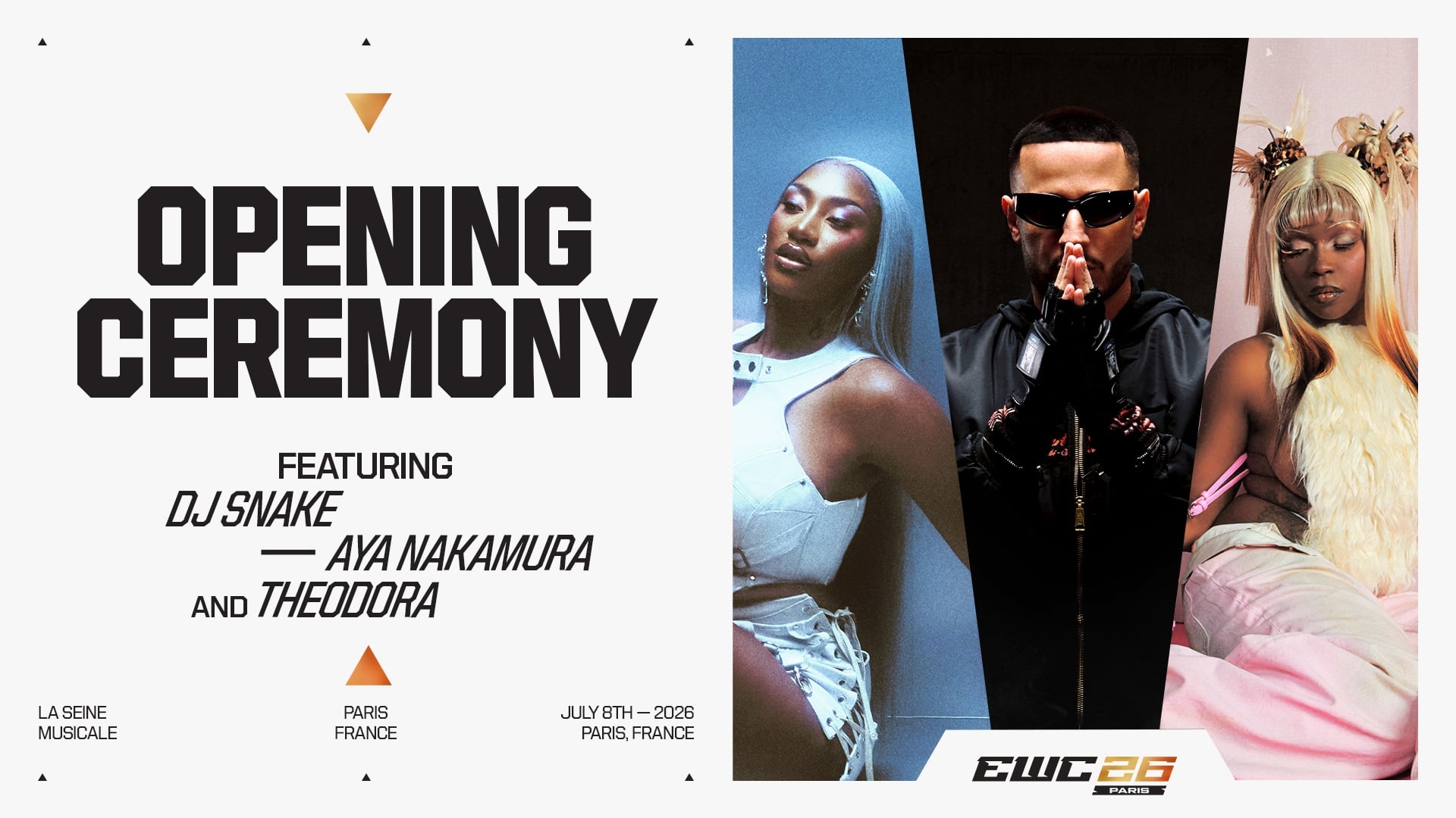 Aya Nakamura, DJ Snake Và Theodora Sẽ Mở Màn Esports World Cup 2026 Tại Paris