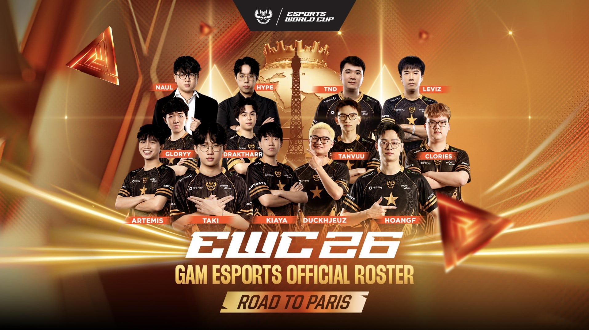 GAM Esports Công Bố Hành Trình Esports World Cup 2026 Tại Paris, Ra Mắt Áo Đấu “Rise Reborn” Kế Thừa Tinh Thần Chiến Thắng, Mang Bản Sắc Việt