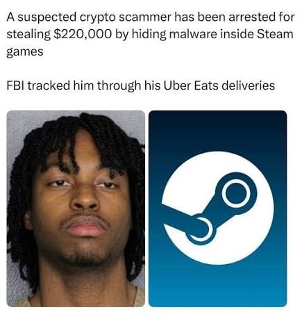 FBI bắt giữ thanh niên 21 tuổi phát tán game chứa mã độc trên Steam, đánh cắp hơn 220.000 USD tiền ảo