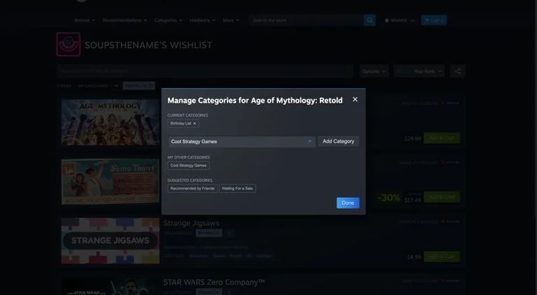 Steam nâng cấp tính năng tặng game và Wishlist, cho phép tặng game không cần tài khoản