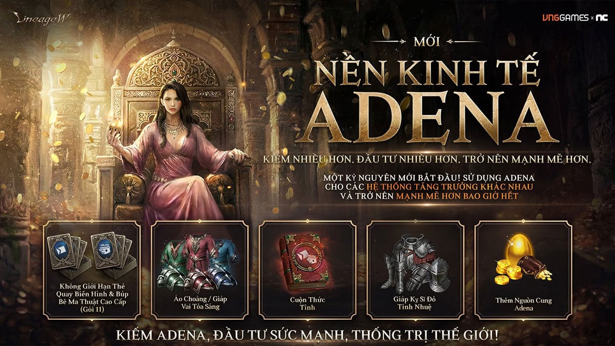 Big Update Lineage W mở nền kinh tế Adena, giúp game thủ tăng tốc sức mạnh trước đại chiến công thành Kent 