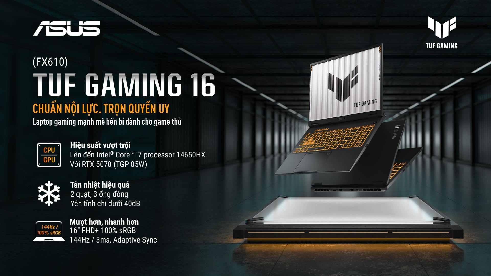 ASUS Giới Thiệu Laptop TUF Gaming 16 Trang Bị RTX 50 Series Tại Việt Nam 