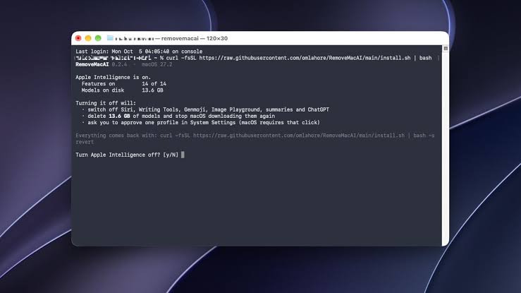 macOS 27 khiến việc tắt Apple Intelligence khó hơn, công cụ này có thể giải phóng 12 GB dung lượng